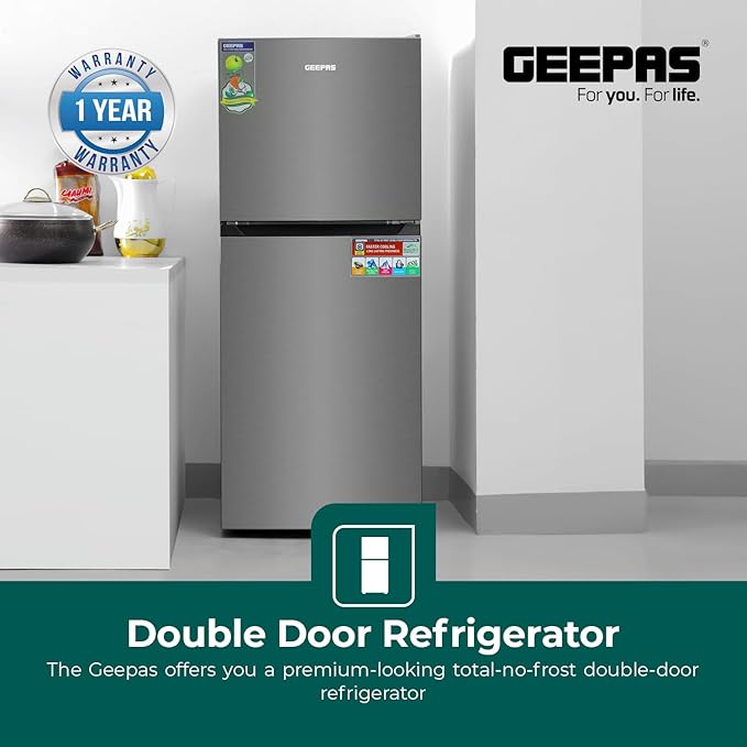 Geepas Çift Kapılı No-Frost Buzdolabı 250 LT (2522SXN)