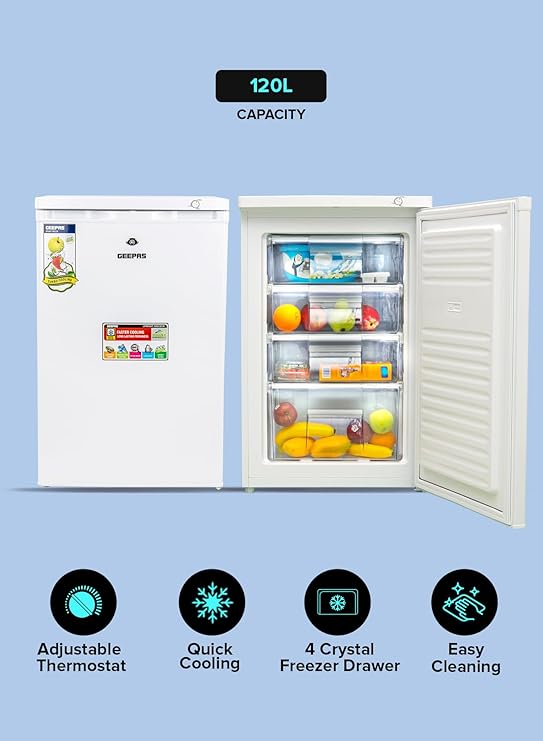 Geepas 4 Çekmeceli Derin Dondurucu 120LT (GRFU1206)
