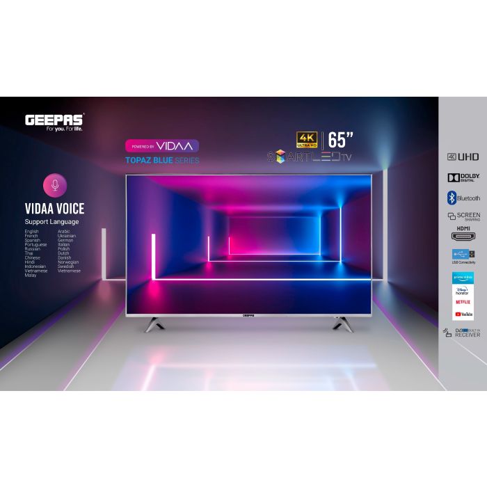 Geepas Smart LED 65 Inch 4K Ultra HD (6569) - Görsel 3
