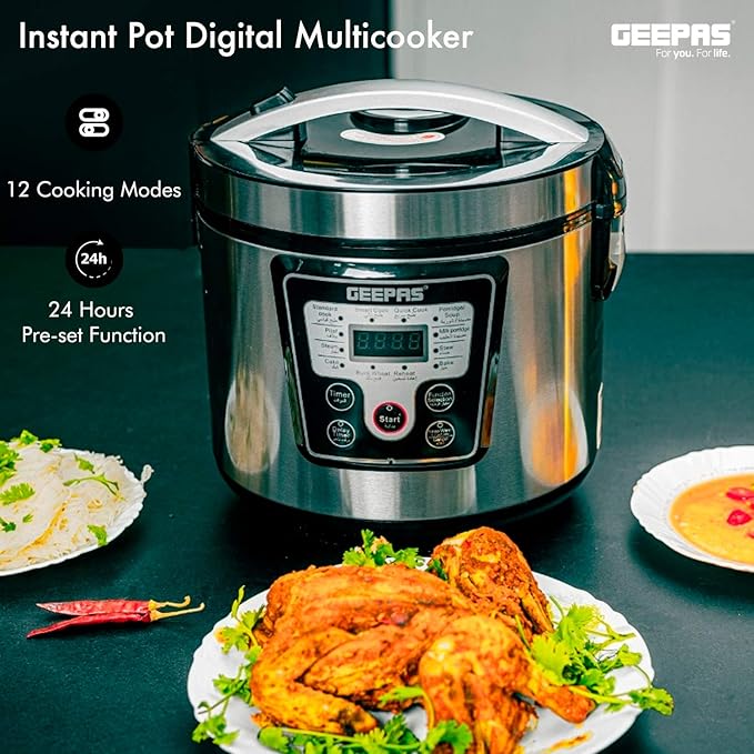 Geepas 12'si 1 Arada Pişirici Dijital Tencere 700W 1.8L (35031)