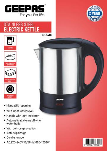 Geepas Elektrikli Su Isıtıcısı Kettle 1350W 1L (5418)