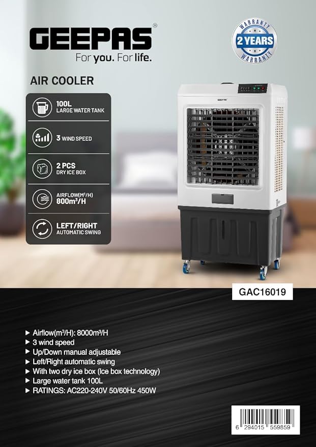 Geepas 100 L Hava Soğutucu (GAC16019)