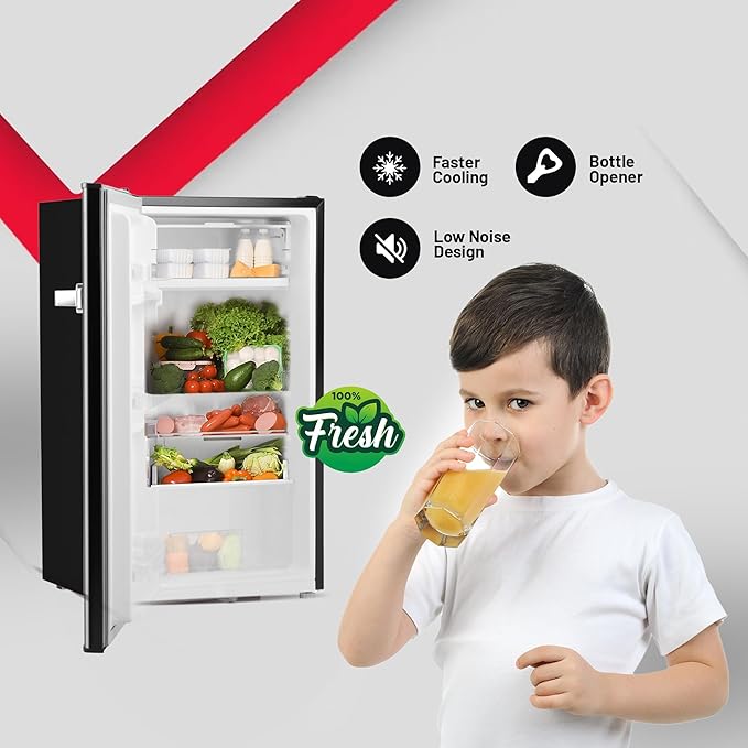 Geepas Tek Kapılı Mini Defrost Buzdolabı 120LT Siyah (1212BXE) - Görsel 2