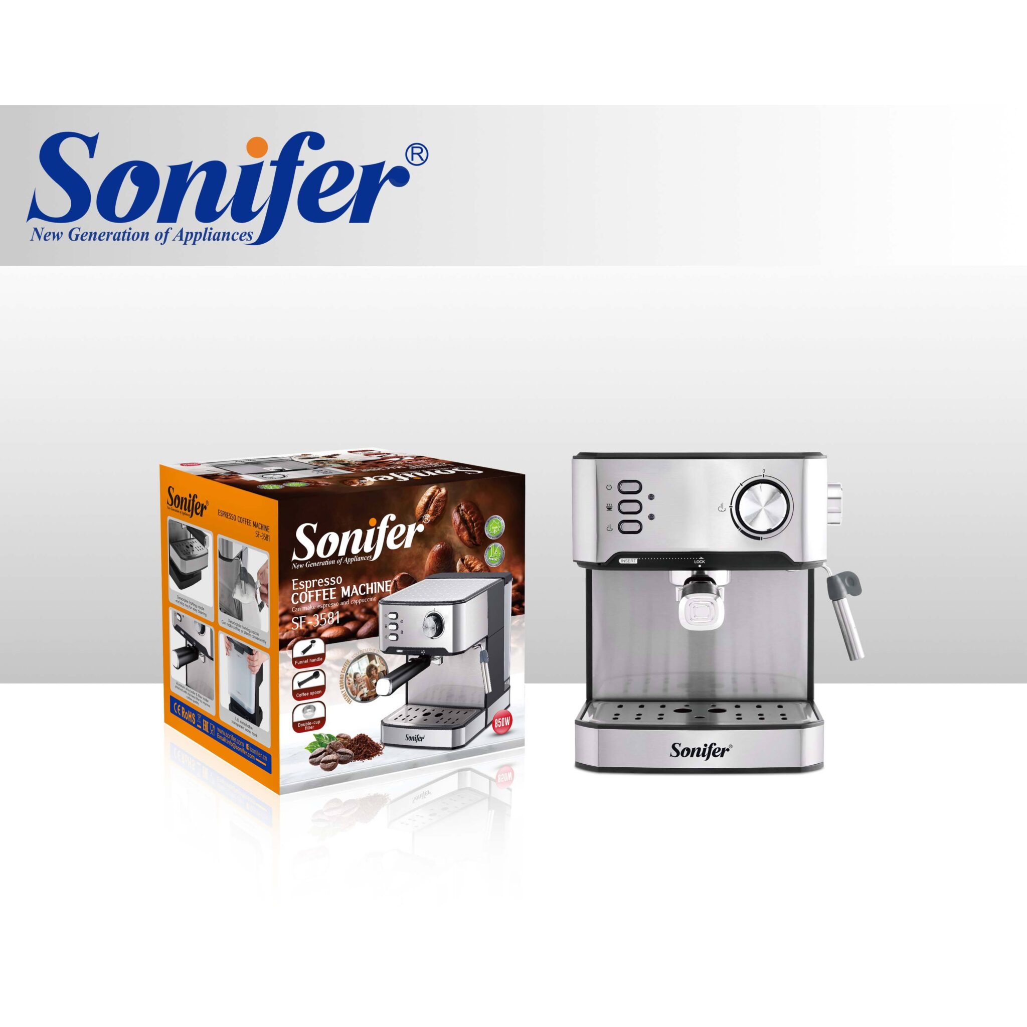 Sonifer SF3528 Espresso Kahve Makinesi 20Bar 850W