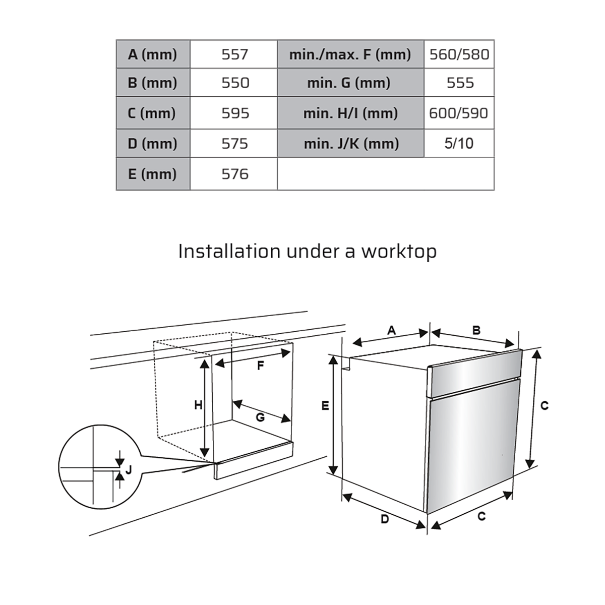 VOX SBM6510W3D Ankastre Beyaz Fırın 65L 2600W