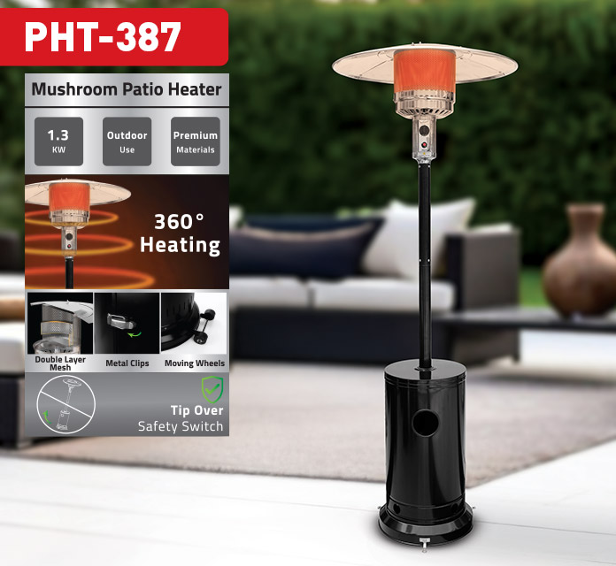 Newal PHT387 Mantar Patio Gazlı Dış Mekan Isıtıcı 13kW