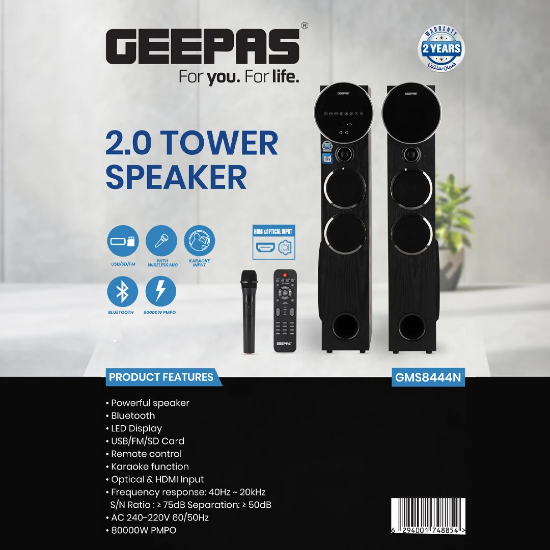 Geepas GMS8444 Bluetooth Kule Tipi Ses Sistemi - Görsel 7